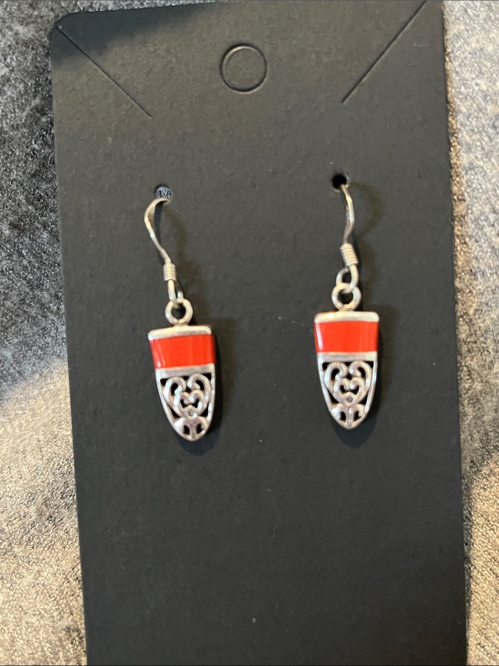 Sterling Red Coral Earrings